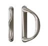Satin nickel sliding patio door handle.