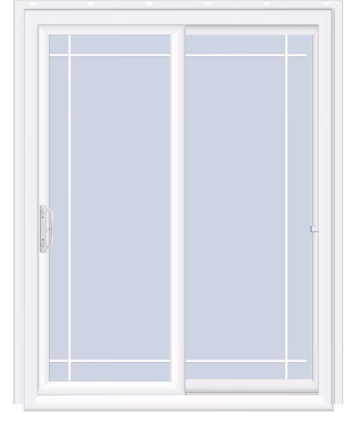 Sliding patio door with a Queen Anne grid pattern.