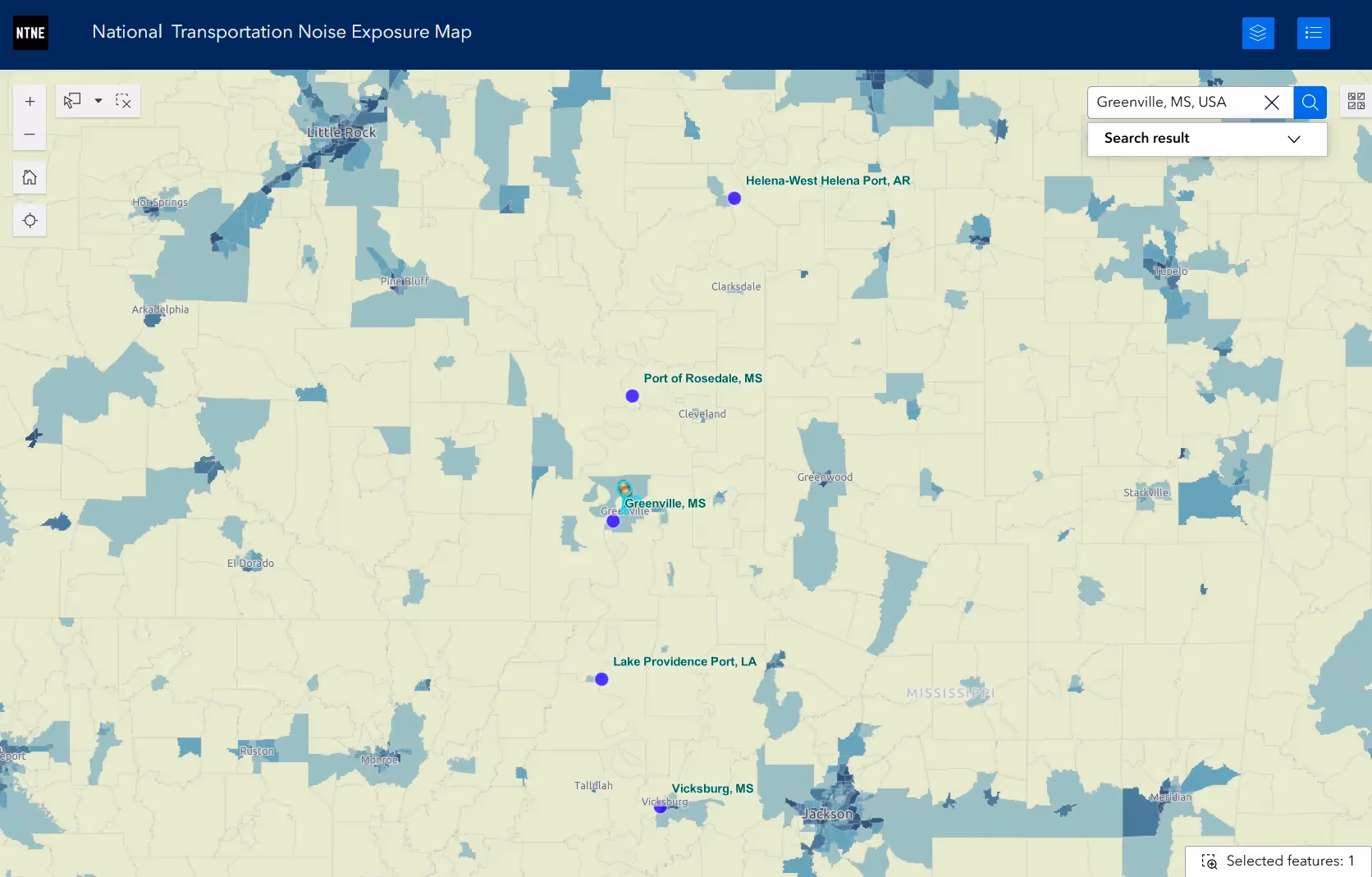 U.S. Department of Transportation noise exposure map for the Greenville area