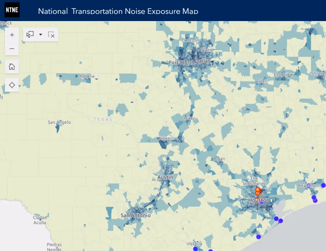 U.S. Department of Transportation noise exposure map for the Houston area