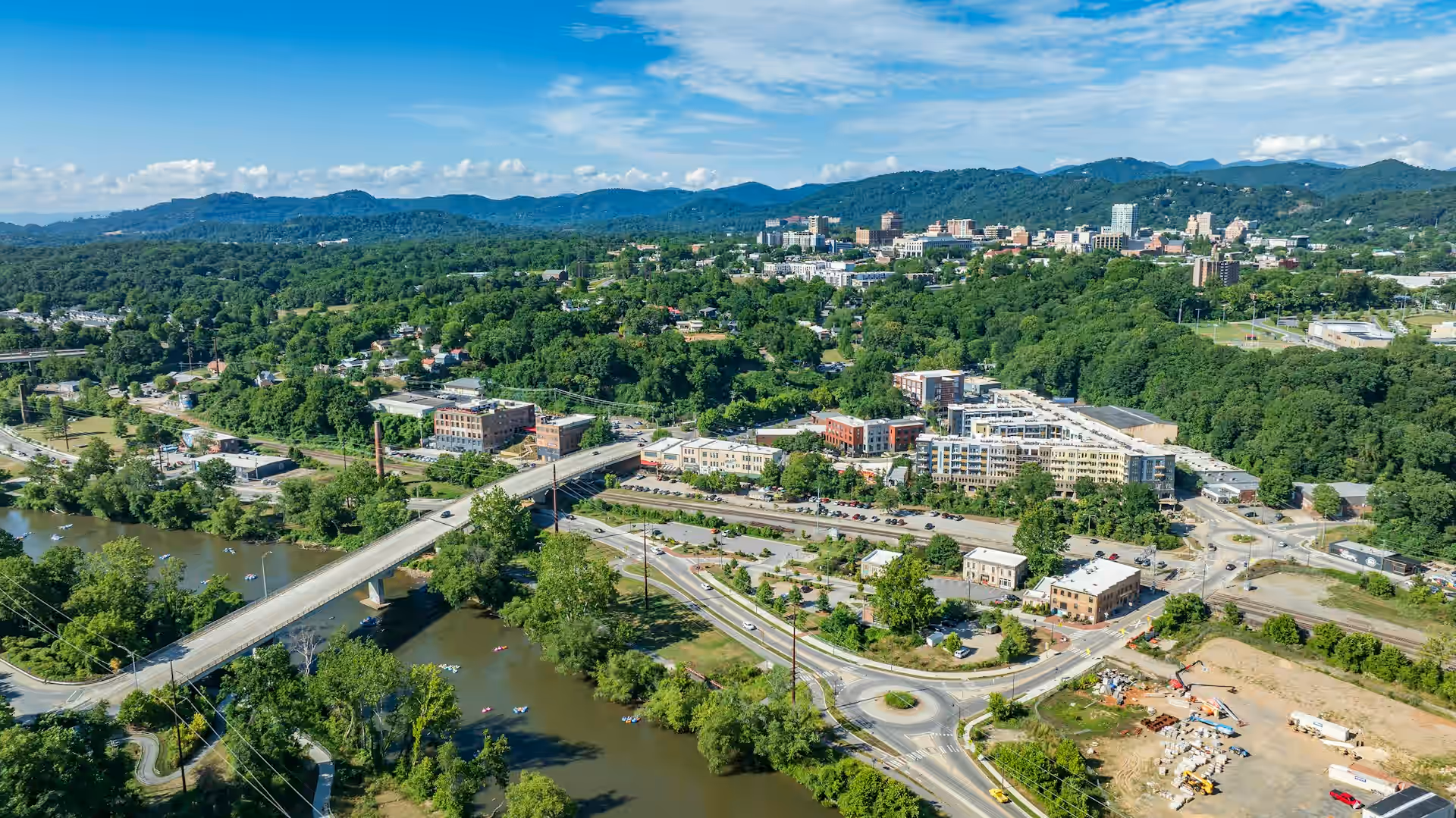 Aerial view of Asheville, NC